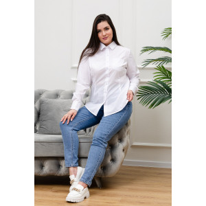 Блузка женская БЛ-10-402 поликоттон (р-ры: 42-52) белый