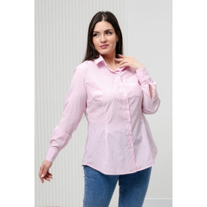 Блузка женская БЛ-10-402 поликоттон (р-ры: 42-52) полоска розовая широкая