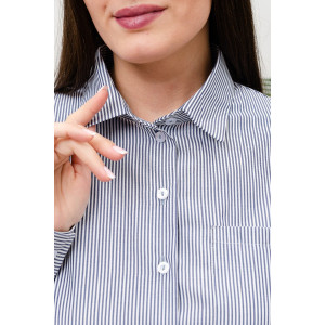 Блузка женская БЛ-10-402 поликоттон (р-ры: 42-52) полоска т-синяя узкая