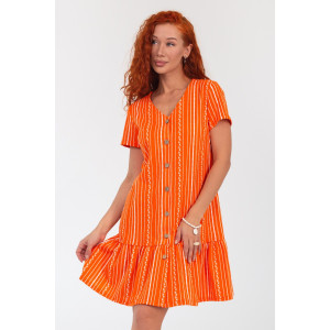 Халат женский К-370 "Майя" кулирка (р-ры: 44-56) оранж