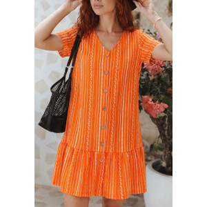 Халат женский К-370 "Майя" кулирка (р-ры: 44-56) оранж