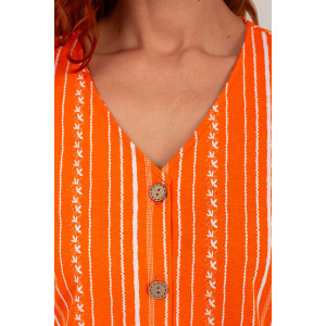 Халат женский К-370 "Майя" кулирка (р-ры: 44-56) оранж