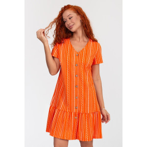 Халат женский К-370 "Майя" кулирка (р-ры: 44-56) оранж