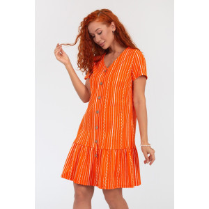 Халат женский К-370 "Майя" кулирка (р-ры: 44-56) оранж