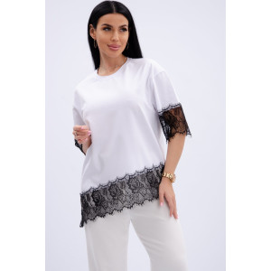 Футболка женская "Жизель" кулирка с лайкрой (р-ры: 46-60) белый