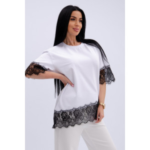 Футболка женская "Жизель" кулирка с лайкрой (р-ры: 46-60) белый