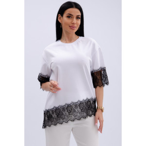 Футболка женская "Жизель" кулирка с лайкрой (р-ры: 46-60) белый