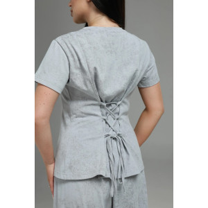 Костюм двойка женский "Очарование" кулирка (р-ры: 48-58) серый варенка