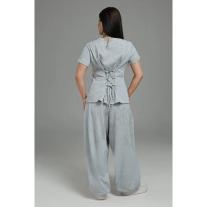 Костюм двойка женский "Очарование" кулирка (р-ры: 48-58) серый варенка