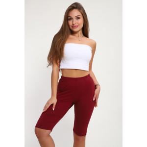 Велосипедки женские №168.7 кулирка с лайкрой (р-ры: 48-58) бордовый