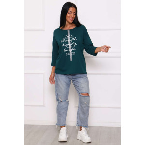 Туника женская №29547 кулирка (р-ры: 50-60) изумруд