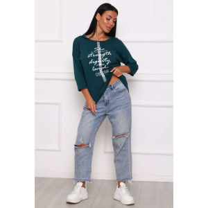 Туника женская №29547 кулирка (р-ры: 50-60) изумруд