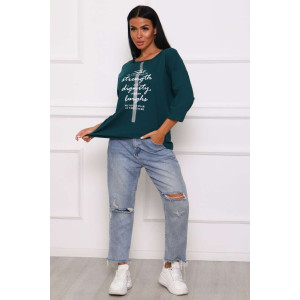 Туника женская №29547 кулирка (р-ры: 50-60) изумруд