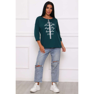 Туника женская №29547 кулирка (р-ры: 50-60) изумруд