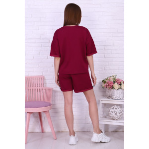 Костюм двойка женский №56612 футер 2-х нитка (р-ры: 46-56) бордо