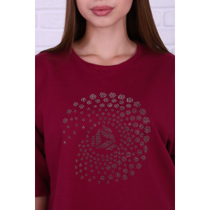 Костюм двойка женский №56612 футер 2-х нитка (р-ры: 46-56) бордо