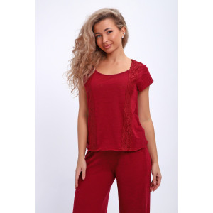 Пижама женская №29018 вискоза (р-ры: 42-56) бордовый