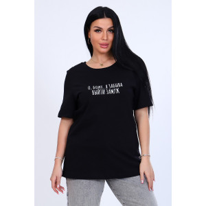 Футболка женская №11823 кулирка (р-ры: 44-58) черный