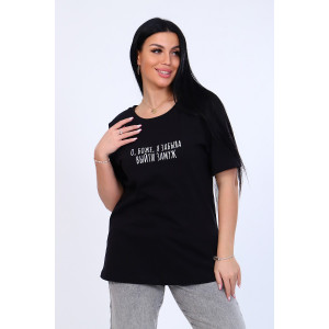 Футболка женская №11823 кулирка (р-ры: 44-58) черный