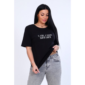 Футболка женская №11823 кулирка (р-ры: 44-58) черный