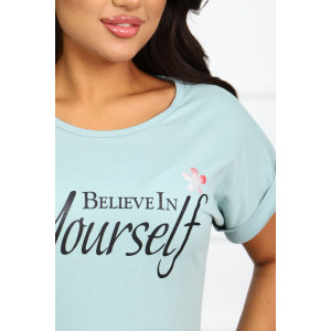 Футболка женская №544 кулирка (р-ры: 42-44) оливковый