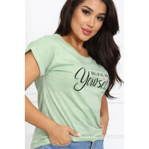 Футболка женская №544 кулирка (р-ры: 42-44) фисташковый