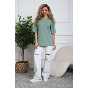 Футболка женская №20526 кулирка (р-ры: 44-54) оливковый