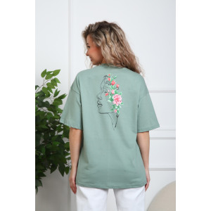 Футболка женская №20526 кулирка (р-ры: 44-54) оливковый