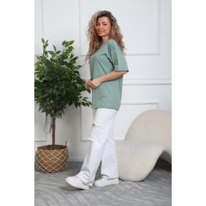 Футболка женская №20526 кулирка (р-ры: 44-54) оливковый