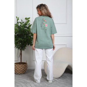 Футболка женская №20526 кулирка (р-ры: 44-54) оливковый