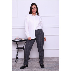 Рубашка женская №02-001-22 LenaLineN поплин (р-ры: 42-56) белый