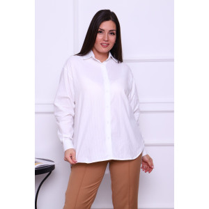 Рубашка женская №02-001-22 LenaLineN поплин (р-ры: 42-56) белый