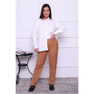 Рубашка женская №02-001-22 LenaLineN поплин (р-ры: 42-56) белый