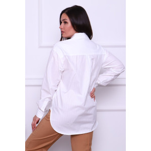 Рубашка женская №02-001-22 LenaLineN поплин (р-ры: 42-56) белый