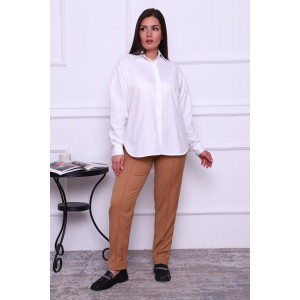 Рубашка женская №02-001-22 LenaLineN поплин (р-ры: 42-56) белый