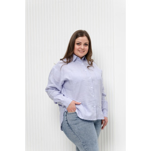 Рубашка женская №02-001-22 LenaLineN поплин (р-ры: 42-56) лиловый