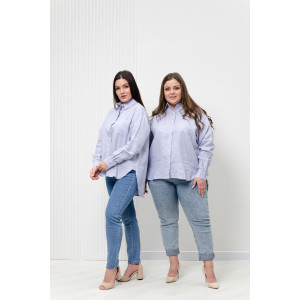 Рубашка женская №02-001-22 LenaLineN поплин (р-ры: 42-56) лиловый