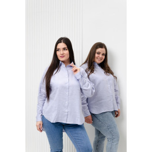 Рубашка женская №02-001-22 LenaLineN поплин (р-ры: 42-56) лиловый