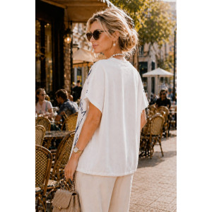 Футболка женская №260 "City Glam" хлопок стрейч (р-ры: 46-56) белый