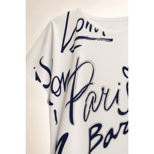 Футболка женская №260 "City Glam" хлопок стрейч (р-ры: 46-56) белый