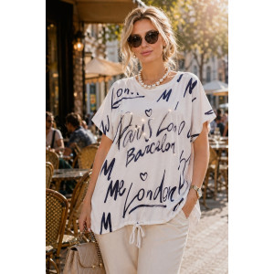 Футболка женская №260 "City Glam" хлопок стрейч (р-ры: 46-56) белый