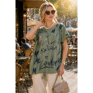 Футболка женская №260 "City Glam" хлопок стрейч (р-ры: 46-56) бирюзовый