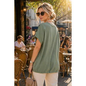 Футболка женская №260 "City Glam" хлопок стрейч (р-ры: 46-56) бирюзовый