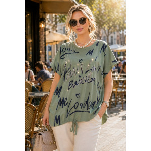 Футболка женская №260 "City Glam" хлопок стрейч (р-ры: 46-56) бирюзовый