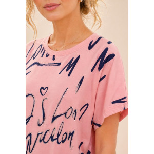 Футболка женская №260 "City Glam" хлопок стрейч (р-ры: 46-56) розовый