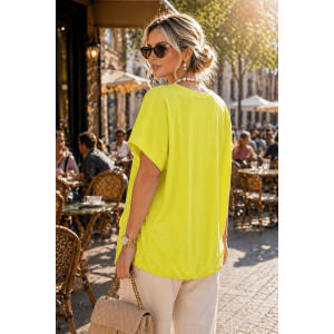 Футболка женская №260 "City Glam" хлопок стрейч (р-ры: 46-56) салатовый