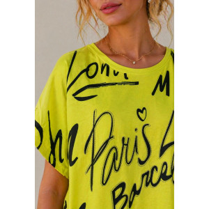 Футболка женская №260 "City Glam" хлопок стрейч (р-ры: 46-56) салатовый