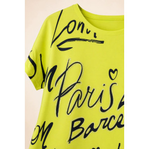 Футболка женская №260 "City Glam" хлопок стрейч (р-ры: 46-56) салатовый