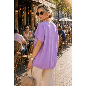 Футболка женская №260 "City Glam" хлопок стрейч (р-ры: 46-56) сиреневый
