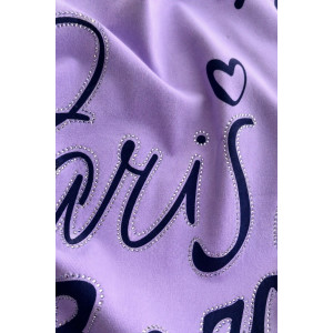 Футболка женская №260 "City Glam" хлопок стрейч (р-ры: 46-56) сиреневый